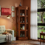 Load image into Gallery viewer, Solid Mango Wood Multipurpose Cabinet — Bookshelf, Kitchen &amp; Living Room Storage, Honey Matte Finish
