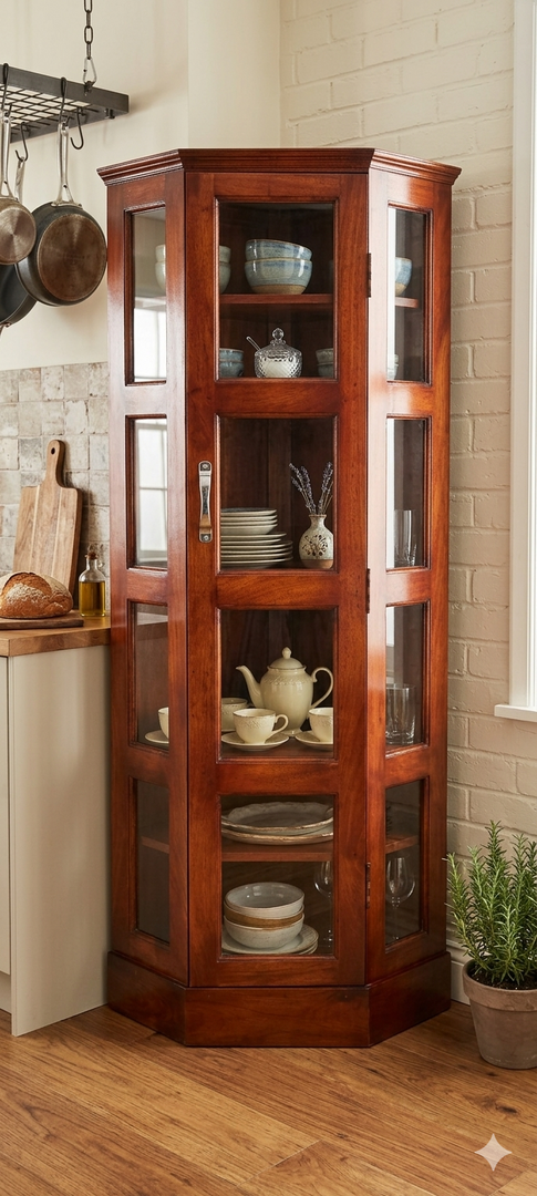 Solid Mango Wood Multipurpose Cabinet — Bookshelf, Kitchen & Living Room Storage, Honey Matte Finish