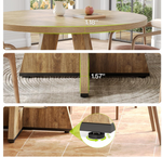 Load image into Gallery viewer, HUR DECOR Round Dining Table for 4-6 People, 47 Inch Circle Kitchen Table with Wooden Pedestal Base, Mid Century Modern Wood Dining Room Table for Living Room, Apartment, Breakfast Nook - Natural Oak